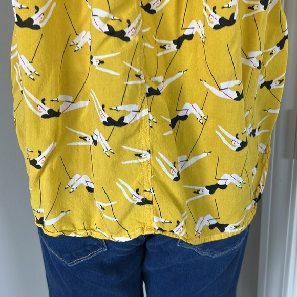 Anthropologie Emily Isabella Robina Blouse TRAPEZISTS Yellow Circus Top Sz XS - Picture 13 of 16